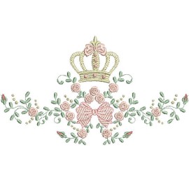 Matriz de bordado Coroa e Flores