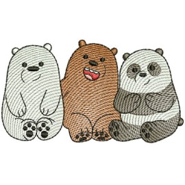 Matriz de bordado We Bare Bears Pontos Leves