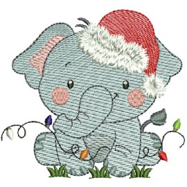 Matriz de bordado Elefante Natalino Rippled