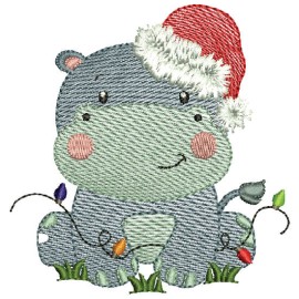 Matriz de bordado Hipop�tamo Natalino Rippled