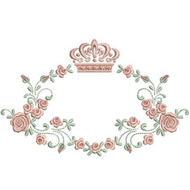Matriz de bordado Moldura Coroa 004