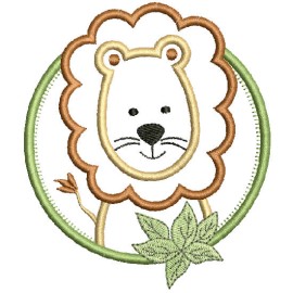 Matriz de bordado Leo Moldura Crculo