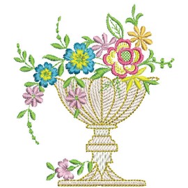 Matriz de bordado Flores Decora��o 004