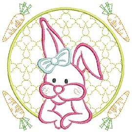 Matriz de bordado Coelho Moldura C�rculo