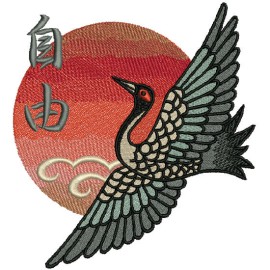 Matriz de bordado Detalhe Ave Oriental