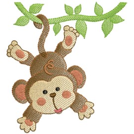 Matriz de bordado Macaco no galho