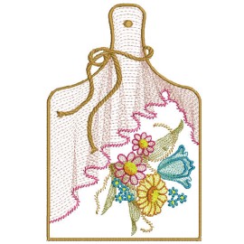 Matriz de bordado T�bua com La�os e Flores 07