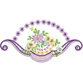 Matriz de bordado Decora��o de Flores 004