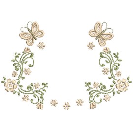 Matriz de bordado Moldura Borboletas