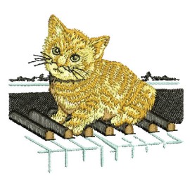 Matriz de bordado Gato detalhado 01