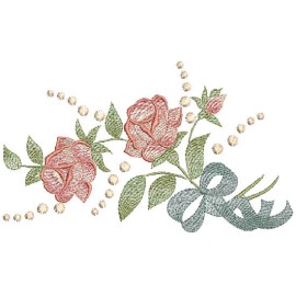 Matriz de bordado Flores e La�o
