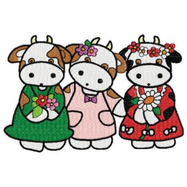 Matrizes de bordado Vaquinhas Amigas
