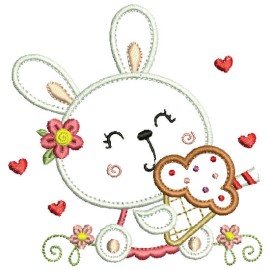 Matriz de bordado Coelha Aplique 02
