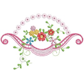 Matriz de bordado Decora��o de Flores 003