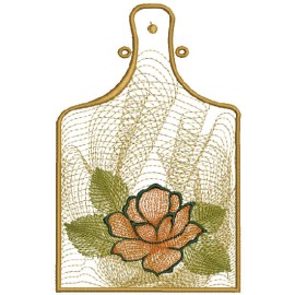 Matriz de bordado T�bua com La�os e Flores 04