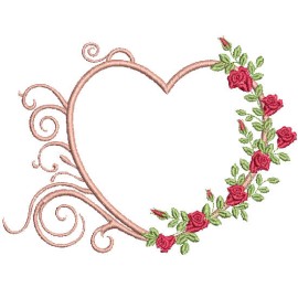 Matriz de bordado Cora��o Moldura