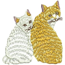 Matriz de bordado Gatos detalhados 01