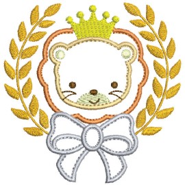 Matriz de bordado Le�o Raminho Aplique 02