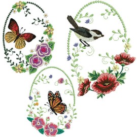 Matrizes de bordado C�rculos de Flores