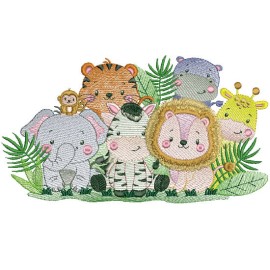Matriz de bordado Grupo Animais Safari