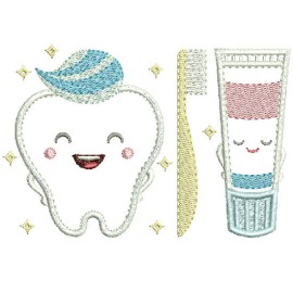 Matriz de bordado Kit Dentista Aplique