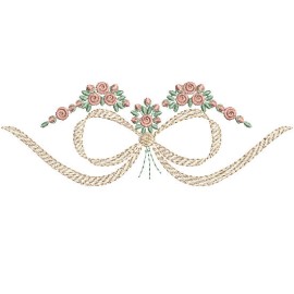 Matriz de bordado Lacinho com Flores