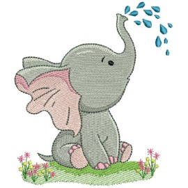 Matriz de bordado Elefante bebendo �gua