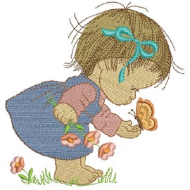 Matriz de bordado A Menina e a Borboleta