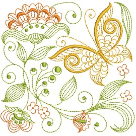 Matriz de bordado Borboletas Rippled 018