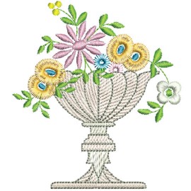 Matriz de bordado Flores Decora��o 009