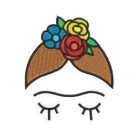 Matriz de bordado Mulher com Flores Personalizado