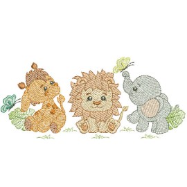Matriz de bordado Animais Amigos Safari