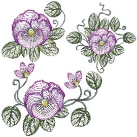 Matrizes de bordado Flores Decora��o