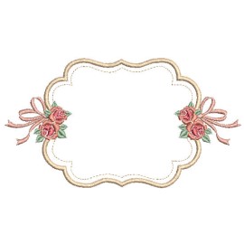 Matriz de bordado Moldura La�o e Flores