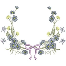 Matriz de bordado Moldura com Borboletas 002