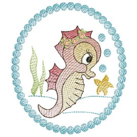 Matriz de bordado Cavalo Marinho Menina
