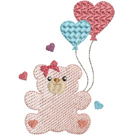 Matriz de bordado Urso com Bal�o