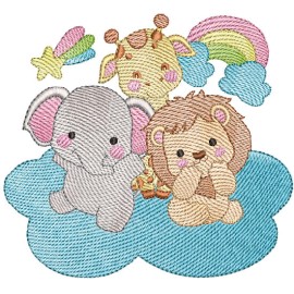 Matriz de bordado Trio Amigos Safari 002