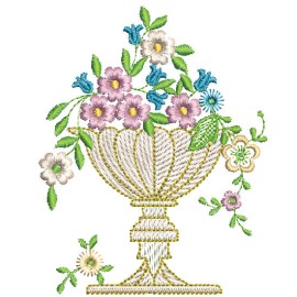 Matriz de bordado Flores Decora��o 007