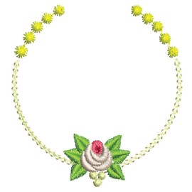 Matriz de bordado Moldura com Flores 011
