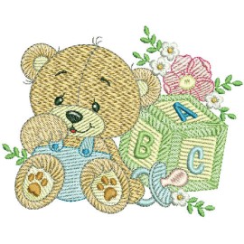 Matriz de bordado Urso com Dado