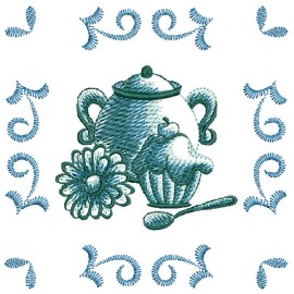 Matriz de bordado Hora do Ch� 001