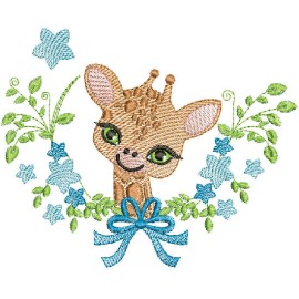 Matriz de bordado Moldura Girafinha