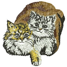Matriz de bordado Gatos detalhados 02