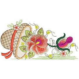 Matriz de bordado Chap�u e Flores