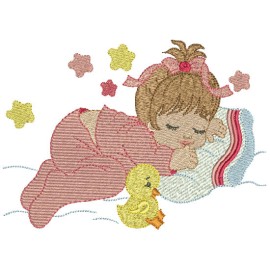 Matriz de bordado Menina Beb� dormindo