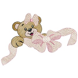 Matriz de bordado Ursa com Lacinho