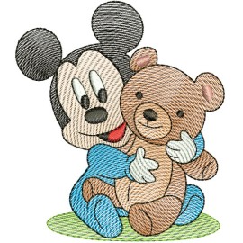 Matriz de bordado Mickey com Ursinho