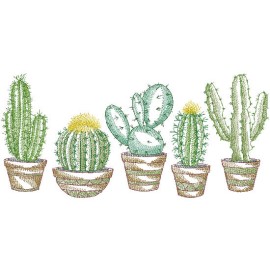 Matriz de bordado Cactos Decorao
