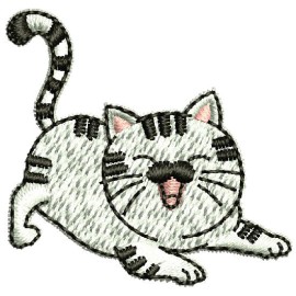 Matriz de bordado Gato Espregui�ando 